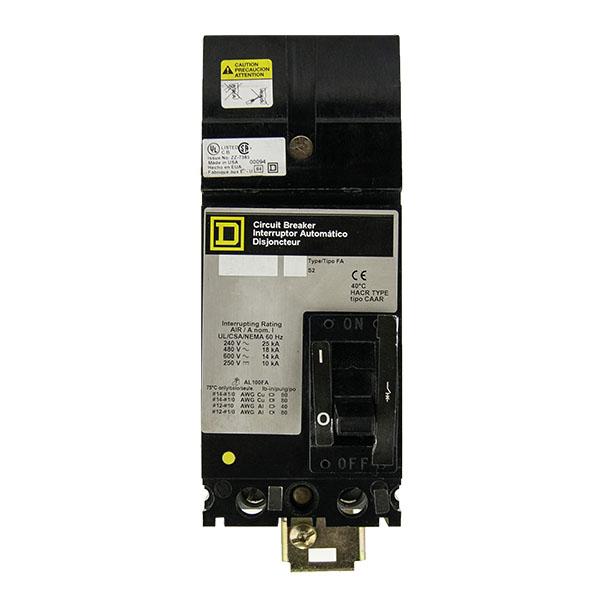 Warranty Square D FA22100AC 100 Amp 2 Pole 240 Volt Circuit Breaker
